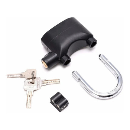 Candado Para Bicicleta O Moto Con Llaves Y Alarma Anti Robo  Negro
