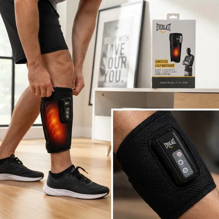 Masajeador De Piernas Everlast Inalámbrico Con Calor Negro