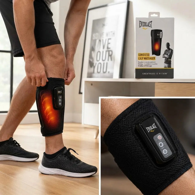 Masajeador De Piernas Everlast Inalámbrico Con Calor Negro