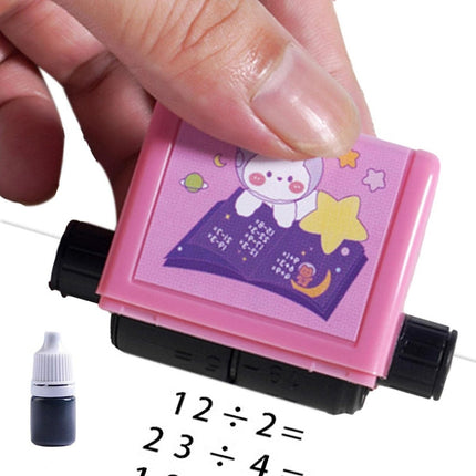 Rollo Sello Con Cunetas Matematica Escolar Con Tinta  Negro Negro