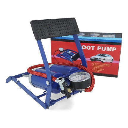 Inflador De Pie 2 Cilindros Tl35327 Azul