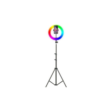 Aro Anillo Luz Led Rgb Multi Color Con Tripode 26cm Negro Rgb Multicolor Y Blanco Ajustable