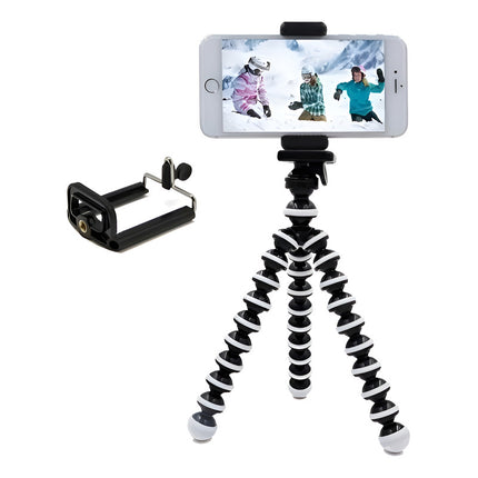 Tripode Chico Articulado Negro Y Blanco Con Soporte  Negro Y Blanco