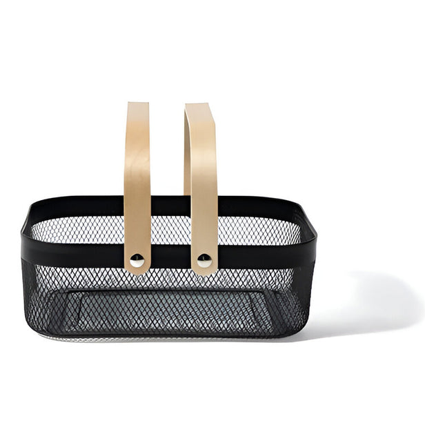 Canasto Metalico Con Asas De Madera 32 X 24 Cm Z