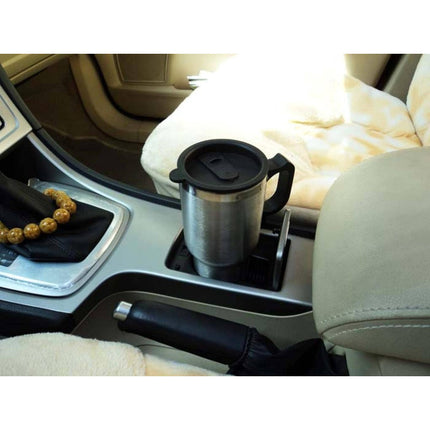 Taza Jarra Bebidas Caliente  Para Auto 12v Plateado