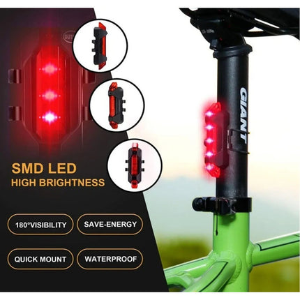 Luces Led Bicicleta Delantera Y Trasera Recargables Usb Kit