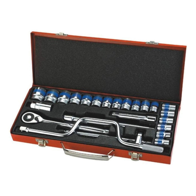 Juego De Dados 25 Piezas  Kit De Herramientas Caja Metal