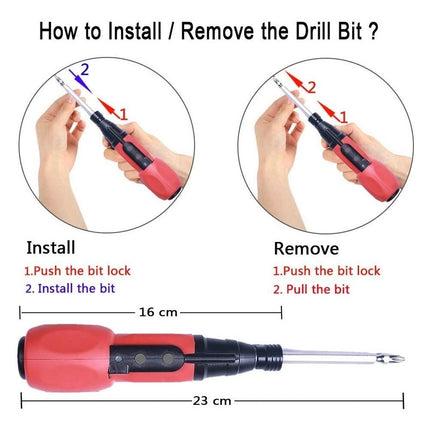 Destornillador Inalámbrico Atornillador Equus 3.7v Litio Col Rojo 0