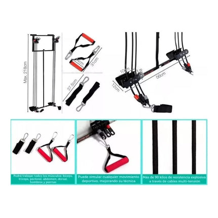 Ejercitador Multi Gimnasio De Puerta Trabaja Cuerpo Completo