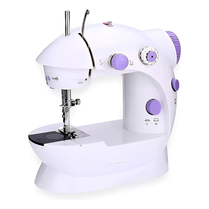 Mini Máquina De Coser Eléctrica Con Luz Incluída Oferta Blanco Y Lila