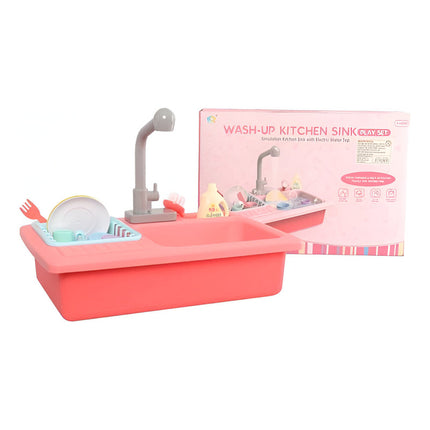 Lavaplatos Para Cocina Infantil Juguete Pileta Rosado