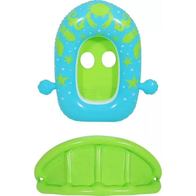 Flotador Lancha Marino Techo Protector Uv Niña Bestway Verde Lima
