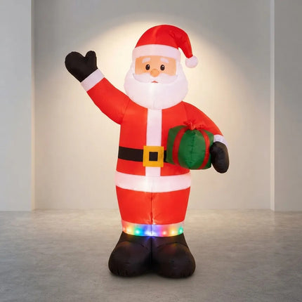 Papa  Noel Inflable Eléctrico Con Luz 180cm. Ccm00965 Rojo