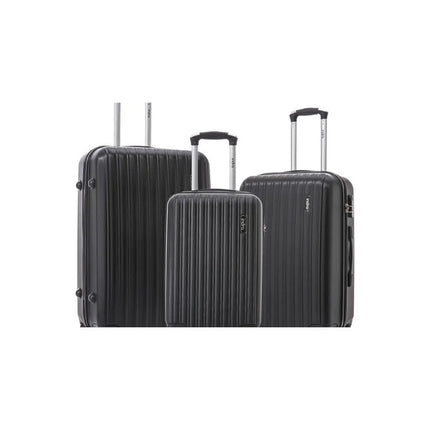 Valija Set De 3 Indra De 20 /24 /28 Negro  En Abs Negro