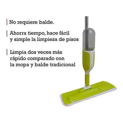Mopa Trapeador Spray Microfibra Lavable Lampazo Giratorio