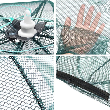 Trampa Automática Para Peces Con Red De Pesca De 12 Bocas Verde