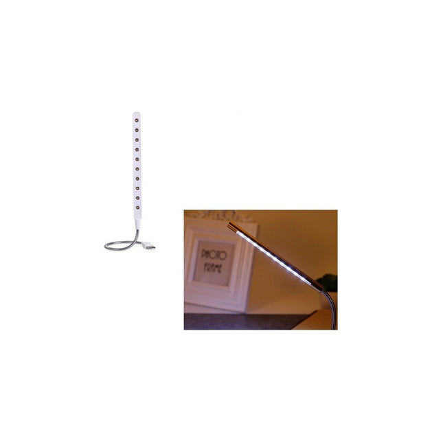 Lampara Luz 10 Led Portátil Usb Flexible Para Notebook Blanco Blanco
