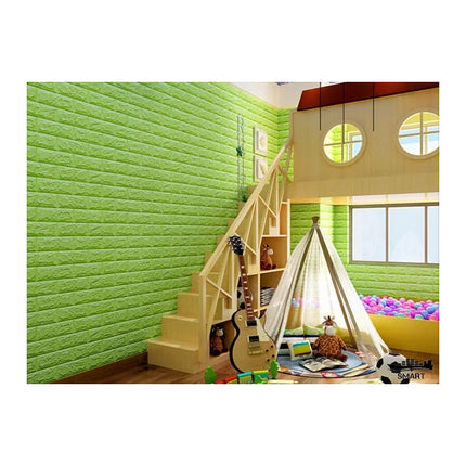 Revestimiento Ladrillo Pared Adhesivo  3mm Verde X10