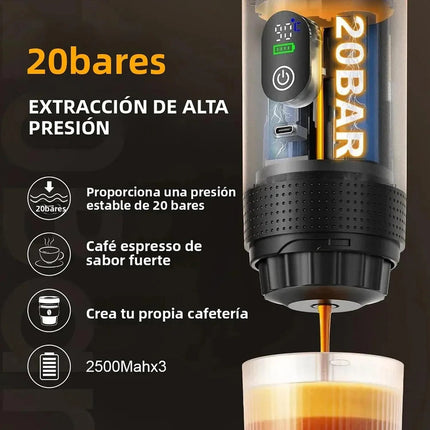 Cafetera Portatil Espresso 3 En 1 Para Capsulas Gris