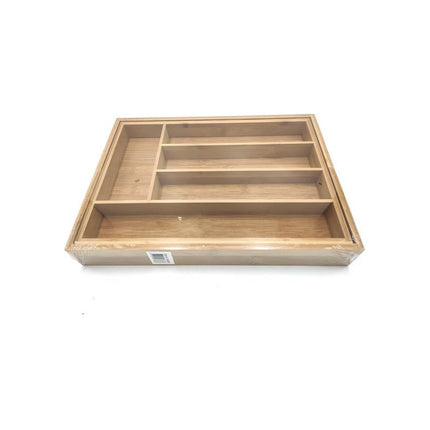 Cubiertero Para Cajón Organizador Extensible Bambú Extensibl Madera