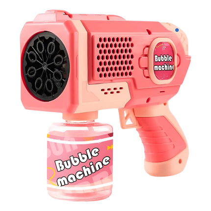 Pistola De Burbujas + 1 Frasco De Liquido Rosa O Celeste