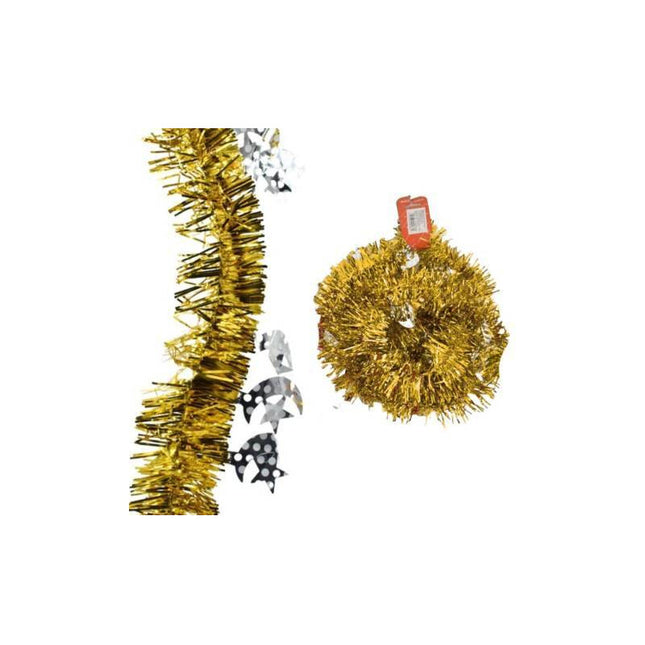 Boa Guía De Navidad Con Adornos 5 Cm X 2 Mts. Pack X2 Dorado