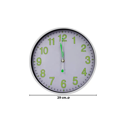 Reloj De Pared Redondo - Fondo Blanco Número Fluorescentes V