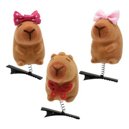 Broche Para El Pelo Con Carpincho Capibara Marrón