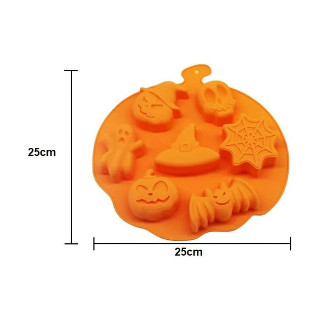 Molde De Silicona Diseños De Halloween Para Galletas Naranja