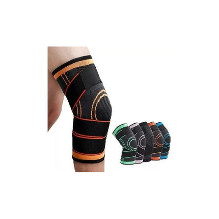 Rodillera Elastica Ajustable Deportiva Compresión Ejercicios Negro Con Detalles (naranja/verde/azul/gris) Única / Ajustable