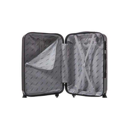 Valija Set De 3 Indra De 20 /24 /28 Negro  En Abs Negro