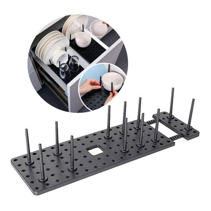 Estante Y Organizador Ajustable Para Vajilla Negro