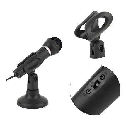Microfono De Pc Con Soporte Negro  Negro