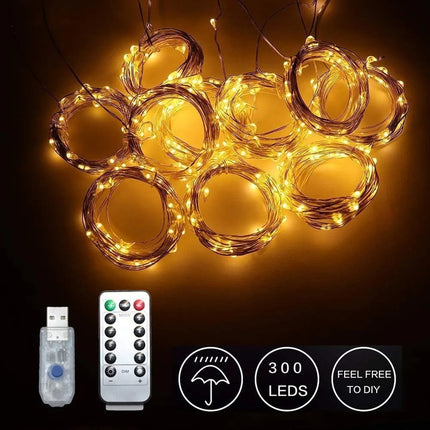 Cortina 300 Luces Led 3x3mts Decoración Cálida Con Control Cálida