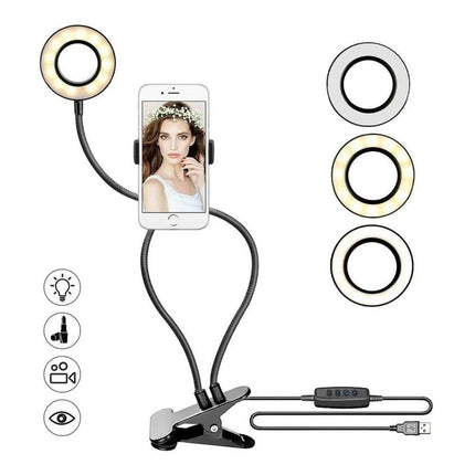 Soporte De Teléfono 2 En 1 Con Anillo De Luz Led Tik Tok