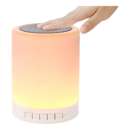 Parlante Bluetooth Táctil Con Luces  Beige