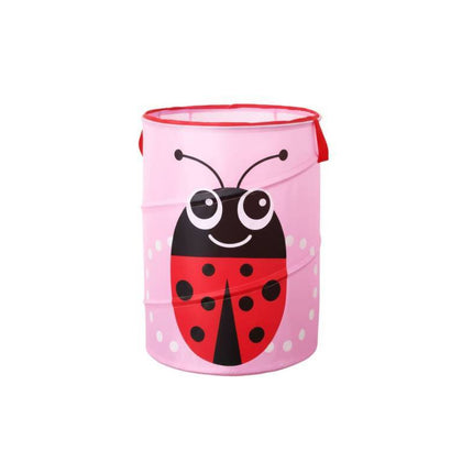 Canasto De Tela Plegable Infantil 40x36cm. Con Dibujos Rosa