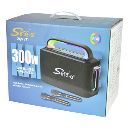 Parlante Bluetooth Karaoke Con Micrófonos Y Luces 12000mah. Negro