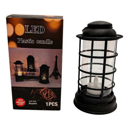 Lampara Led Farol Con Vela A  Pila Cálido
