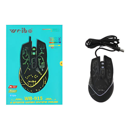 Mouse Gamer Con Cable 1.8 M Wb-915 Diseño Circuitos V