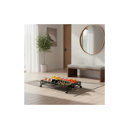 Zapatera Bajo Cama 6pares Organizador Calzados Metal Ruedas Negro