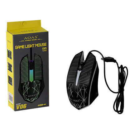 Mouse Gamer Con Cable V-06 1200 Dpi Negro