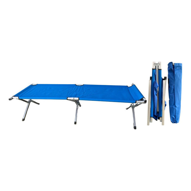 Catre De Aluminio Plegable Azul 181x62x43cm Azul