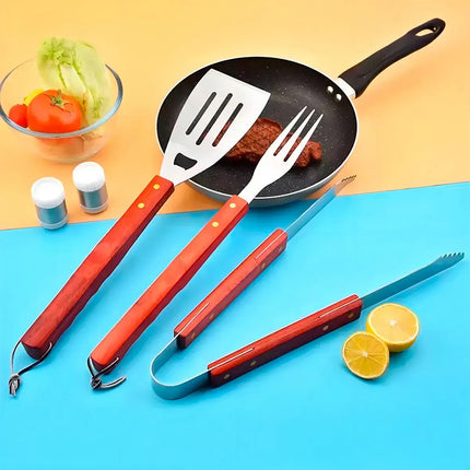 Set Completo De Asador 7 Piezas Con Delantal Y Utensilios