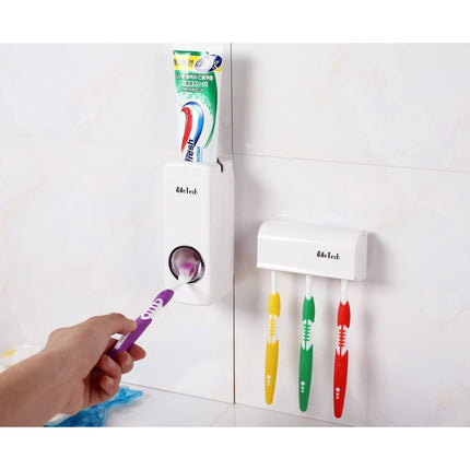 Dispensador Automatico Pasta Dental Y  Porta Cepillo