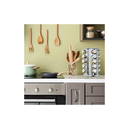 Especiero Giratorio Metal Base  C/20 Frasco De Vidrio