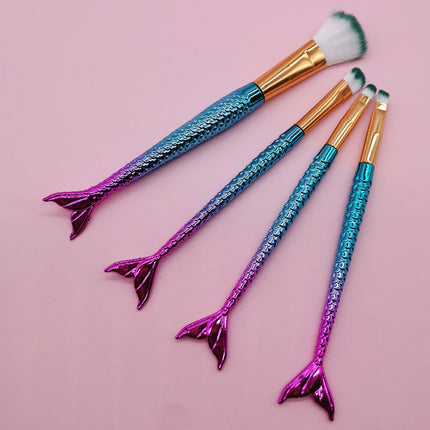 Pincel De Maquillaje X4 Cola De Sirena