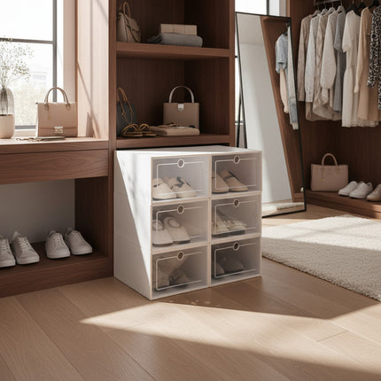 Cajas Estantes Organizador Rack Zapatos Zapatera Apilables  Blanco