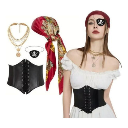 Set De Disfraz Pirata Para Mujer Pirata Unico