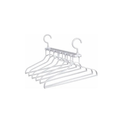 Percha Múltiple 6 En 1  Hasta 6 Prendas Organizador Ropero Blanco